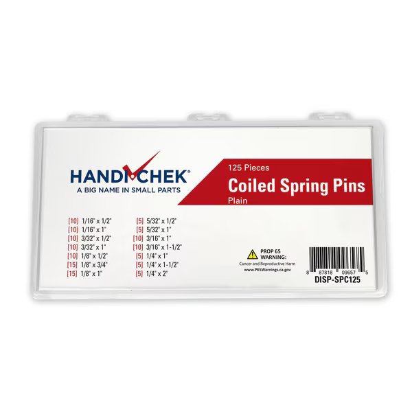 Coiled Spring Pin Assort 125pc, Handi-Chek, Mfr#: DISP-SPC125